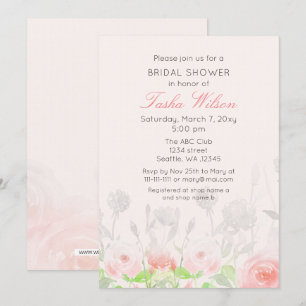 Invitation Aquarelle rustique Fête des mariées florale