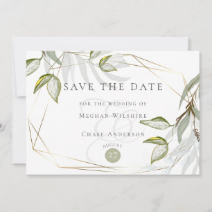 Invitation Aquarelle Rustique Feuillage Sage Poussiéreux Enre