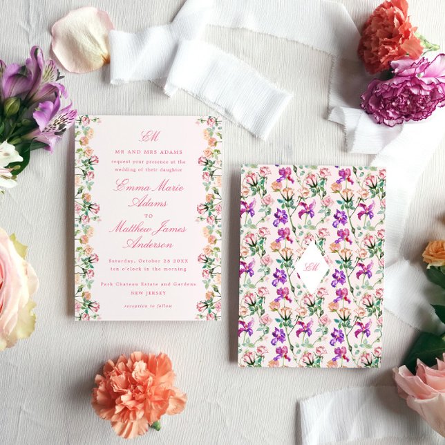 Invitation Aquarelle Rustique Garden Boho Chic Mariage (Créateur téléchargé)