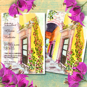 Invitation Aquarelle Rustique Jaune Accueil Mariage mexicain