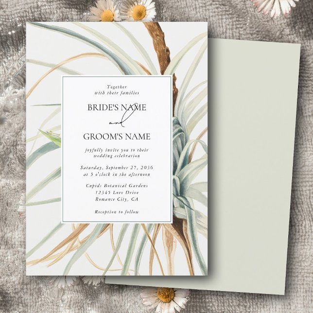 Invitation Aquarelle Rustique Neutral Boho Mariage botanique (Watercolor Rustic Neutral Boho Botanical Wedding Invitation)