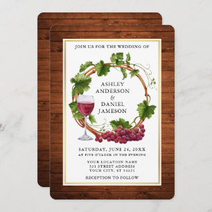 Invitation Aquarelle rustique Vignes Vignes Mariage de Wreath