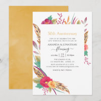 Aquarelle Safari Floral 50e Anniversaire de Mariag