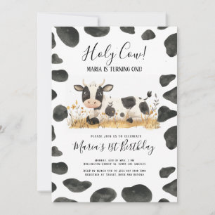 Invitation Aquarelle Saint-Vache ferme fête d'anniversaire