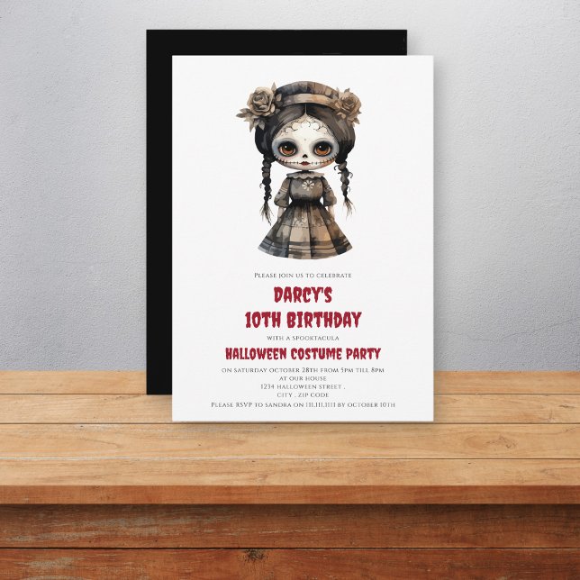 Invitation aquarelle sally doll spottacular anniversaire (Créateur téléchargé)