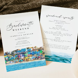 Invitation Aquarelle San Juan Porto Rico Skyline Plage