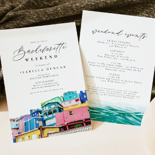 Invitation Aquarelle San Juan Porto Rico Skyline Tropical