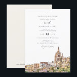 Invitation Aquarelle San Miguel Mexico City Skyline Mariage<br><div class="desc">Ce faire-part de mariage est décoré d'une aquarelle représentant la ligne d'horizon de San Miguel, au Mexique, et d'un aménagement simple et minimal. Modifiez facilement le libellé *most* pour répondre à vos besoins. Modifiez la couleur de l'arrière - plan et ajoutez votre propre photo à l'arrière si vous le souhaitez....</div>