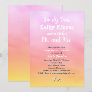 Invitation Aquarelle Sandy Toes Répétition Dîner coucher de s