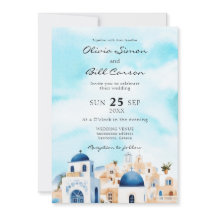 Aquarelle Santorin, Grèce destination mariage