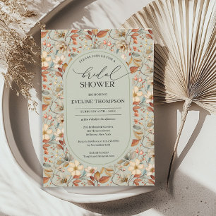 Invitation Aquarelle sauge vert ivoire arche fleur sauvage