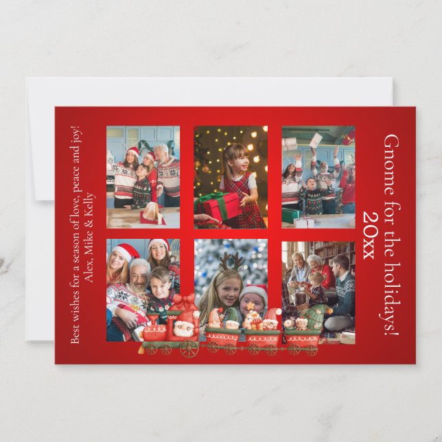 Invitation Aquarelle scandinave Gnomes de Noël Photo Inv (Devant)