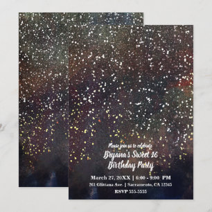 Invitation Aquarelle scintillante Terme Rustique moderne Glam