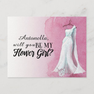 Invitation Aquarelle "Seras-tu ma fille aux fleurs"