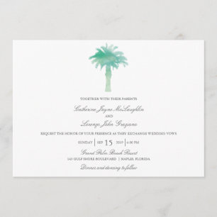 Invitation Aquarelle Serene Palm Tree   MARIAGE