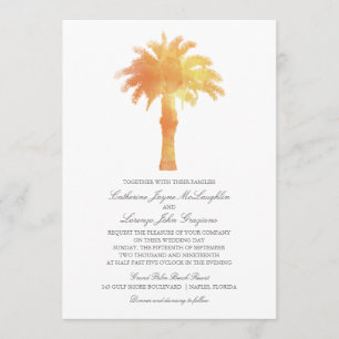 Invitation Aquarelle Serene Palm Tree   MARIAGE