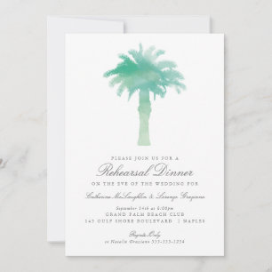 Invitation Aquarelle Serene Palm Tree   Répétition Mariage