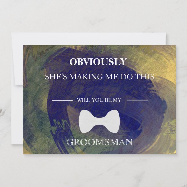 Invitation Aquarelle Serez-Vous Mon Groomsman ? (Devant)