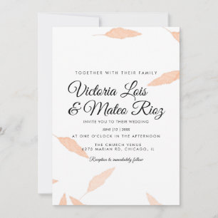 Invitation Aquarelle silhouette de feuille de Pampas pour mar