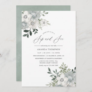 Invitation Aquarelle Silver Sage Floral Sip et voir
