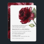 Invitation Aquarelle simple Rose rouge profond Mariage offici<br><div class="desc">Elégante et minimaliste grande aquarelle bordeaux rose profonde carte de faire-part de mariage formelle avec typographie classique. .</div>