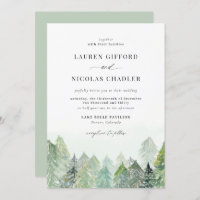 Aquarelle Snowy Woodland Mariage d'hiver