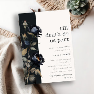 Invitation Aquarelle sombre gothique Fête des mariées Rose no