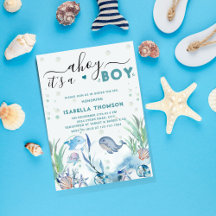 Aquarelle sous la mer Baby Boy Douche