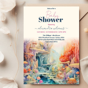 Invitation Aquarelle sous le Baby shower marin