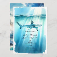 Aquarelle sous-marine Ocean Shark Aquarium Mariage