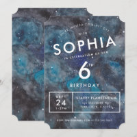 Aquarelle Space Party Anniversaire de enfant perso