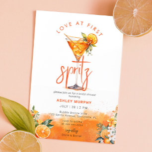 Invitation Aquarelle Spritz Orange Flowers Fête des mariées