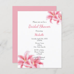 Invitation Aquarelle Stargazer Lilies