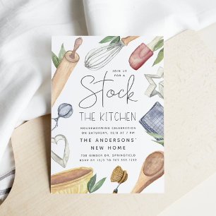 Invitation Aquarelle Stock La Maison Fête de Chauffage