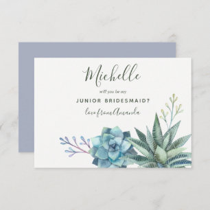 Invitation Aquarelle Succulente Soyez Ma Jeune Femme D'Accuei
