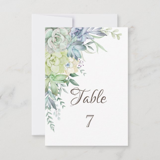 Invitation Aquarelle Succulents du désert (Devant)