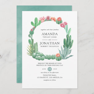 Invitation Aquarelle Succulents Mariage