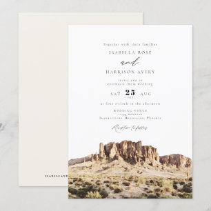 Invitation Aquarelle Superstition Montagnes Mariage du désert