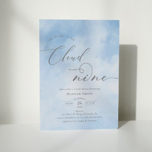 Invitation Aquarelle sur la Fête des mariées Nuage 9