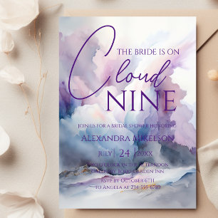 Invitation Aquarelle sur la Fête des mariées Nuage 9