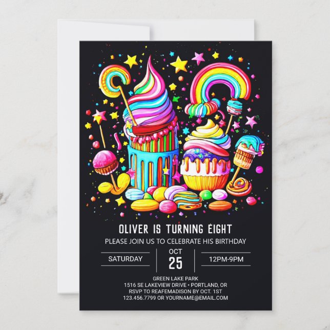 Invitation Aquarelle Sweet Anniversaire (Devant)