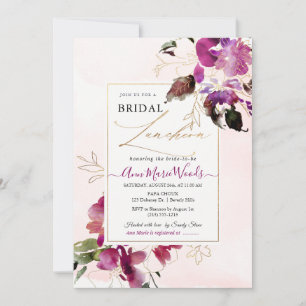Invitation Aquarelle Sweetpeas Cherry Red Bride Lunchoen
