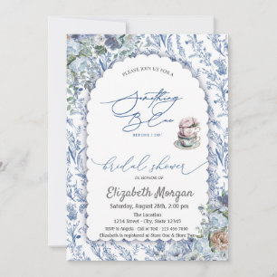 Invitation Aquarelle Tasse à thé Fête des mariées Fleur sauva