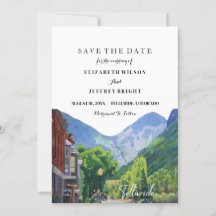 Aquarelle Telluride Colorado Ski Save the Date