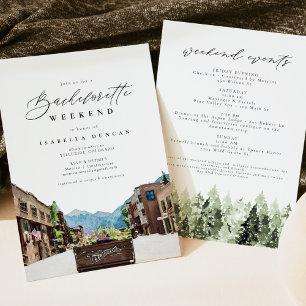Invitation Aquarelle Telluride Colorado Skyline Mountain