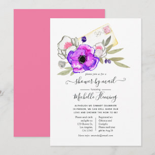 Invitation Aquarelle tendance Baby shower floral par courrier
