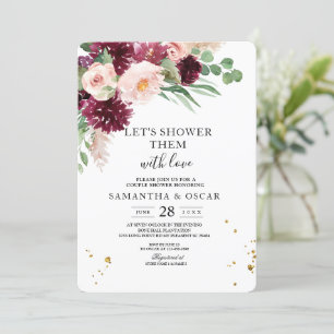 Invitation Aquarelle tendance Burgundy Blush Rose Floral 