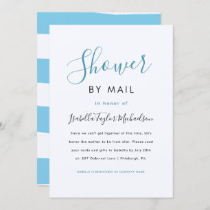 Invitation Aquarelle tendance Stripes Douche par courrier