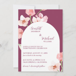 Invitation Aquarelle Terre moderne élégant Arc floral