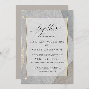 Invitation Aquarelle terrestre moderne sur pierre de granit